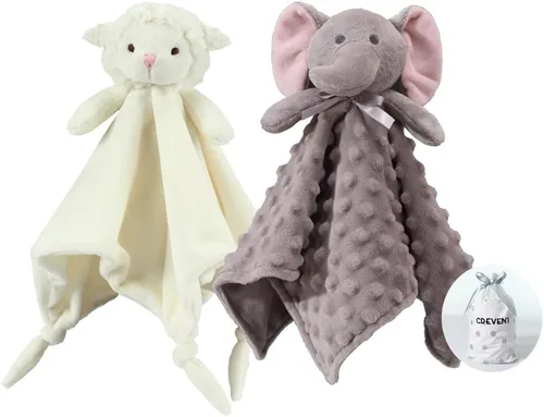 Miniatura 16 de CREVENT Mantas de bebé suaves y acogedoras para niños y niñas + manta de seguridad, juego con una bolsa de regalo esenciales para recién nacidos Gris