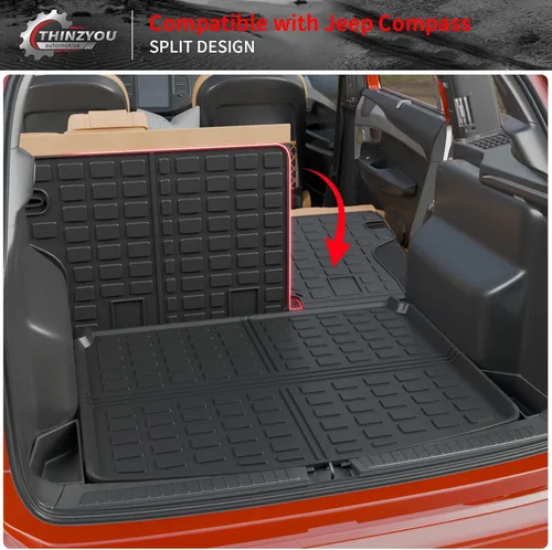 Miniatura 4 de alfombra de carga para maletero, protector de cubierta de asiento trasero de elastómero termoplástico (alfombra de maletero + alfombra de respaldo)