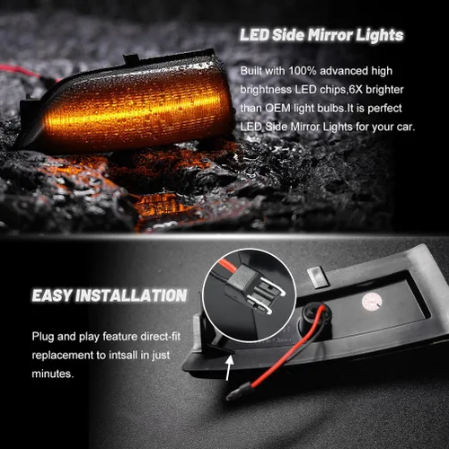 Miniatura 7 de Ranger - Lámparas LED de espejo lateral para Ford Ranger Lariat ámbar 2019 2020 2021 2022 2023 Luz LED de estacionamiento de conducción ámbar Lente