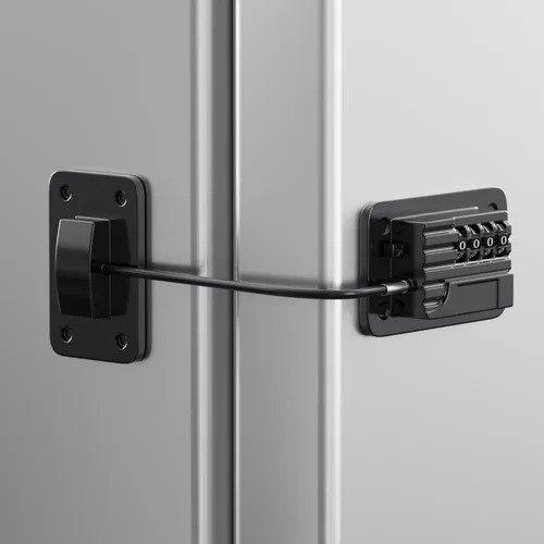 Miniatura 13 de RORMGO Paquete de 2 cerraduras para refrigerador, cerradura para refrigerador con protección de alambre de silicona, cerraduras para nevera
