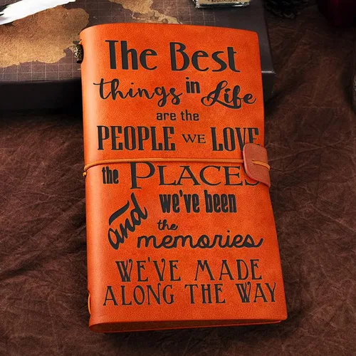 Miniatura 2 de Diario de cuero con citas inspiradoras para mujeres y hombres – The Best Things in Life are the People You Love Quote Vintage Travel Motivacional