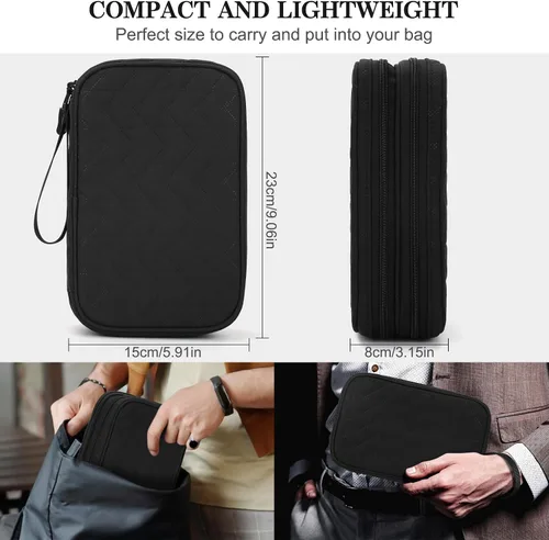 Miniatura 2 de FYY Organizador electrónico, organizador de cables de viaje, bolsa organizadora de cables electrónicos, funda de transporte, portátil, impermeable
