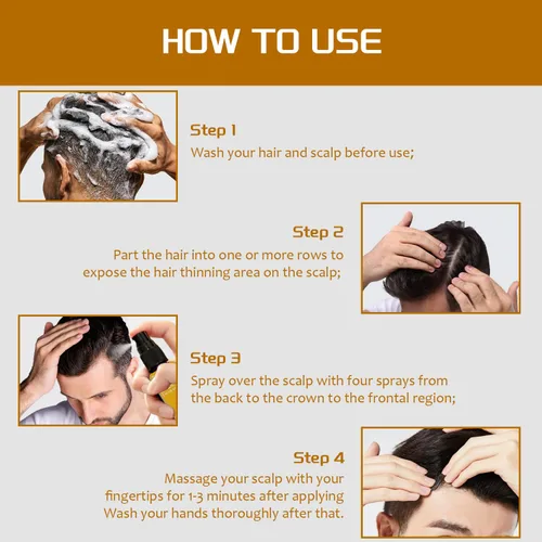 Miniatura 7 de Spray de minoxidil al 5% con biotina de 3.4 fl oz, tratamiento de recrecimiento para hombres y mujeres, promueve el cabello más grueso, más fuerte