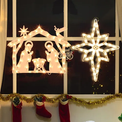 Miniatura 16 de Escultura de Navidad de 50L que incluye: 1 muñeco de nieve, 1 Papá Noel, 1