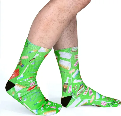 Miniatura 4 de Benefeet Sox Calcetines médicos impresos en 3D para mujeres y hombres, divertidos regalos de graduación de enfermería, calcetines de médico