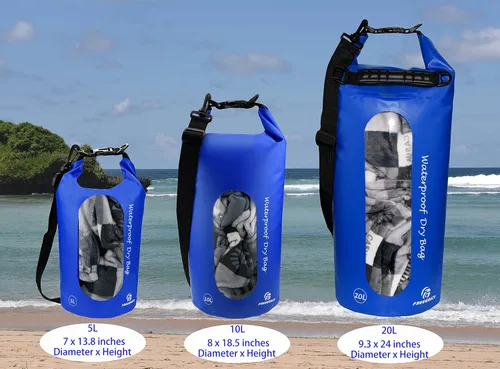 Miniatura 2 de Freegrace - Juego de 3 bolsas impermeables: bolsa con 2 cierres de cremallera y correa de hombro desmontable, riñonera y funda para teléfono; Azul