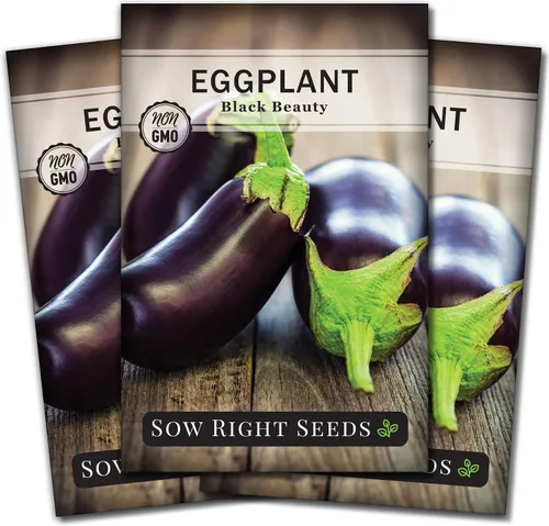 Miniatura 9 de Sow Right Seeds - Semilla de berenjena Black Beauty para plantar - Paquete de reliquia sin OMG con instrucciones para plantar un huerto en el hogar