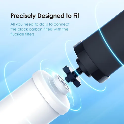 Miniatura 5 de Filtro de agua de gotas de agua, compatible con filtros negros y filtros de fluoruro – Incluye 2 filtros negros y 2 filtros de fluoruro