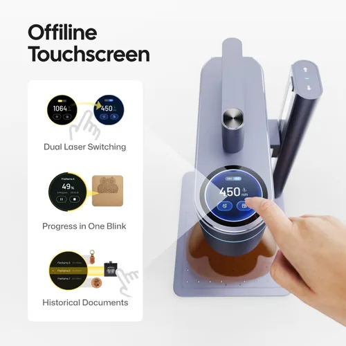 Miniatura 7 de LaserPecker LP4 (Deluxe) Grabadora láser dual para casi todos los materiales, láser diodo de 10 W + láser IR de 2 W Engrabadora láser de alta