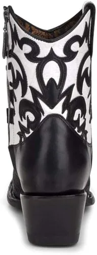 Miniatura 5 de Cuadra Western Chic - Botín para mujer en piel auténtica con cremallera negra