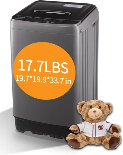 Miniatura 11 de Lavadora completamente automática de 17.7 libras, pequeña, compacta, portátil, programa de 10 lavados y 8 niveles de agua, lavadora compacta