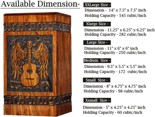 Miniatura 2 de Urna de palisandro hecha a mano, diseño de águila, urna de cremación personalizada para cenizas, grande (11 x 6, 250 pies cúbicos)