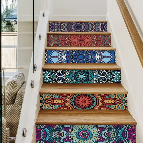 Miniatura 14 de funlife 7 calcomanías autoadhesivas de papel de contacto para escaleras, calcomanías autoadhesivas para escalones, decoración de oficina en casa