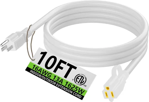 Miniatura 22 de HUANCHAIN Cable de extensión para interiores y exteriores, 50 pies, impermeable, calibre 16/3, flexible, resistente, cable de extensión para Amarillo