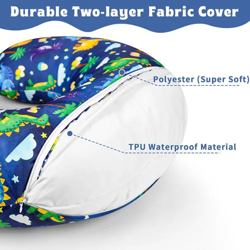 Miniatura 2 de Hooyax Funda de almohada de lactancia impermeable para bebé, fundas elásticas para almohadas de lactancia materna, adorable funda de almohada