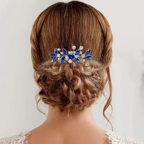 Peine de pelo de novia de cristal plateado para novia, accesorios para el cabello de novia, fiesta de graduación, pieza de pelo para mujeres y niñas