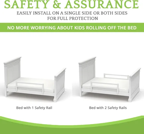 Miniatura 7 de CC KITS Barrera de Seguridad para Bebés, Niños y Niñas - Barrera de Seguridad de Cama de Madera Maciza para Niños Pequeños - Instalación Fácil