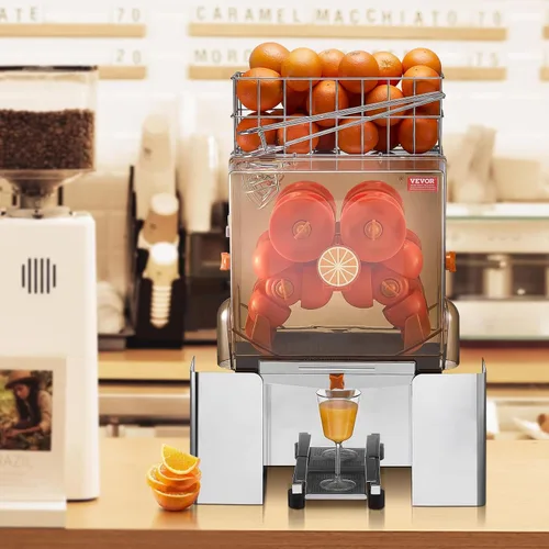 Miniatura 8 de VEVOR Exprimidor de naranja comercial, extractor de jugo automático de 120W, exprimidor de naranja de acero inoxidable para 20 naranjas por minuto
