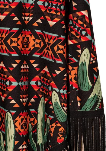 Miniatura 4 de Montana West Poncho con estampado de caballo azteca para mujer capa de chal con flecos de vaquera occidental