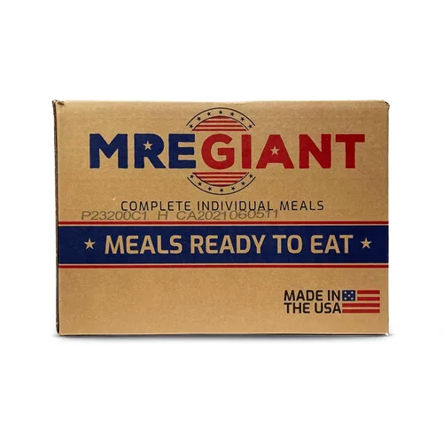 Ammo Can Man Raciones alimenticias - MRE Giant (Mels-Ready-To-Comer) - FECHA DEL PAQUETE 2023 - 12 comidas por caja