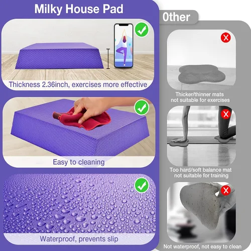 Miniatura 6 de Almohadillas de espuma de equilibrio, tabla de yoga para ejercicios de equilibrio, alfombrilla acolchada de rodilla, entrenamiento de fitness