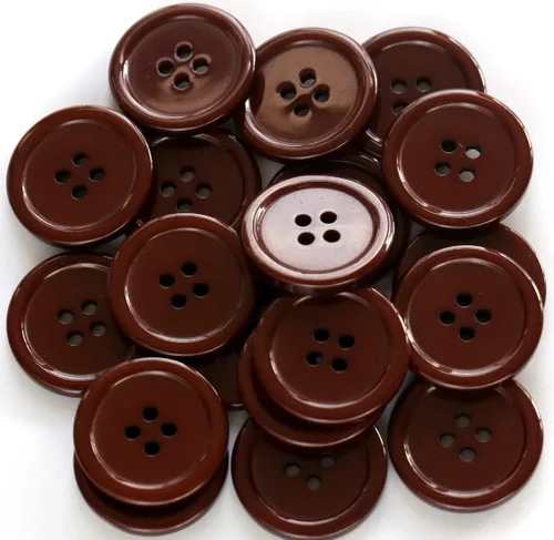 Miniatura 24 de GANSSIA Botones de 1 pulgada (25mm) redondos de 4 agujeros para costura, botón de color beige de respaldo plano, para manualidades DIY, paquete