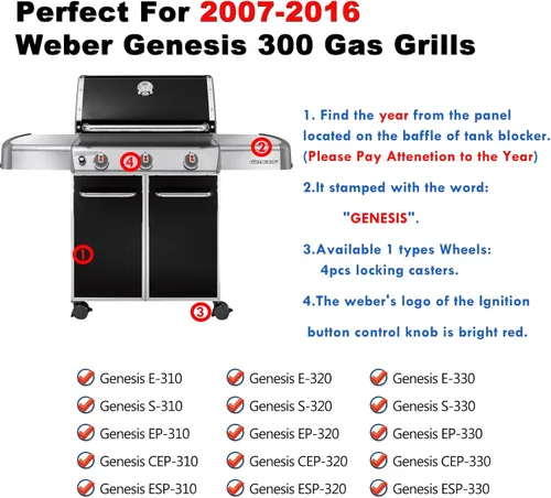 Miniatura 3 de 7566 Piezas de repuesto de plancha para Weber Genesis 300 Inserto de plancha E-310 E-330 S-310 S-330 EP-310 EP-330 CEP-310 E-320 S-320 EP-320 Placa