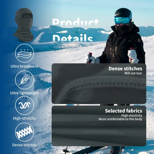 Miniatura 6 de YESLIFE Máscara de esquí, máscara facial para hombres y mujeres, esquí, snowboard, motocicleta, protección UV y protección contra el viento