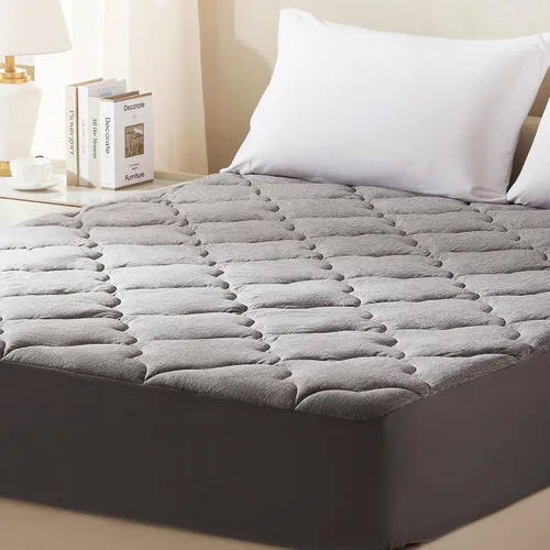 Miniatura 6 de SLEEP ZONE Jersey - Protector de colchón tamaño individual, ultra suave, transpirable, color gris