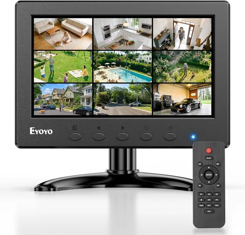 Miniatura 9 de Eyoyo Monitor Mini de 10 Pulgadas - Pantalla Pequeña de Computadora 1024x600 con Entrada HDMI Mini-VGA AV USB para Seguridad, LCD PC, Hogar