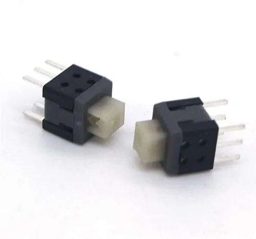 Miniatura 3 de GATSUN Rocker Switch 10pcs Small Micro self Locking Switch 5.8 * 5.8mm wit 6 feet with Lock Touch Switch Button Switch Flat Head White Head Switch