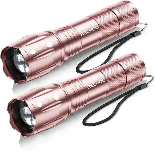 Miniatura 9 de RECHOO Paquete de 4 linternas LED, linternas pequeñas brillantes de alto lúmenes con 3 modos, mini linterna de bolsillo alimentada por batería, foco
