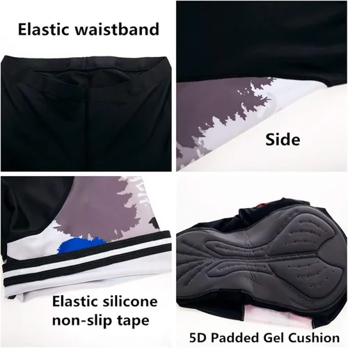 Miniatura 5 de JPOJPO - Maillot de ciclismo para hombre, manga corta + 5D acolchado pantalones cortos verano de secado rápido S-3XL