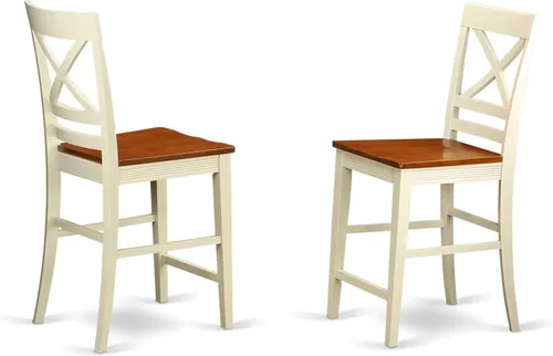 Miniatura 4 de East West Furniture AVQU5-BCH-W - Juego de comedor de 5 piezas para 4 personas, incluye una mesa de comedor ovalada con hojas de mariposa y 4 sillas