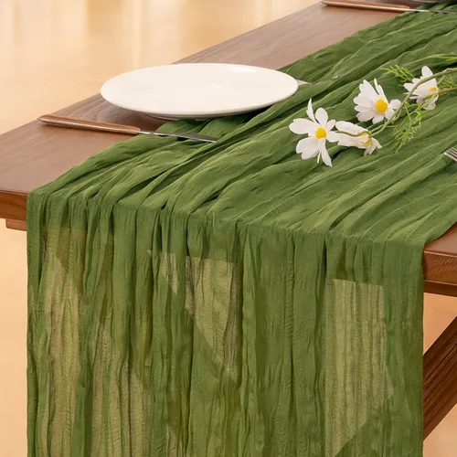 Miniatura 28 de Socomi - 10 caminos de mesa de gasa, estilo bohemio y rústico, para primavera, Pascua, bodas, fiestas, baby showers, cumpleaños y decoración, 120