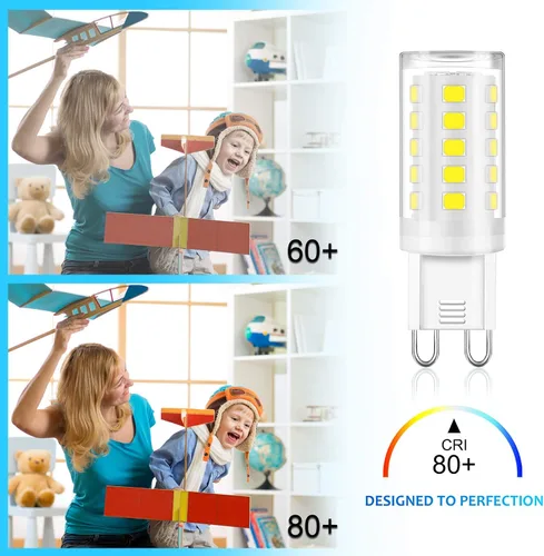 Miniatura 5 de Winshine - Bombilla LED G9 doble clavija, bombillas G9 de luz diurna de 6000 K para candelabros, 4 W (equivalente halógeno de 40 W), ángulo del haz