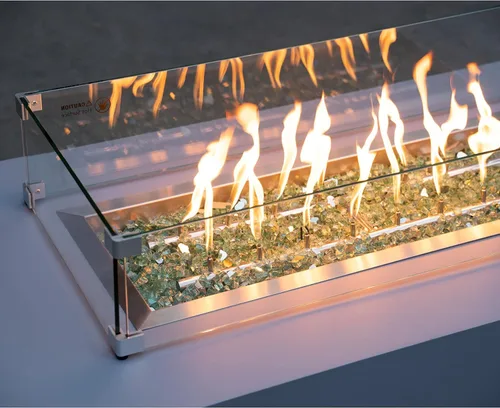 Miniatura 75 de Stanbroil - Vidrio de fuego de 10 libras – Cristal de fuego templado reflectante de 1/2 pulgada para chimenea de hoguera, azul Pacífico reflectante