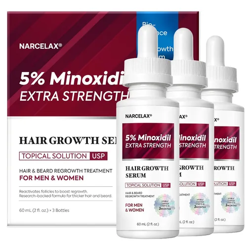 Miniatura 9 de Kit de crecimiento del cabello de minoxidil al 5% para hombres y mujeres: suero de tratamiento de regeneración de barba minoxidil extra fuerte