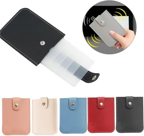Miniatura 3 de Crazyview Cardcarie - Organizador de tarjetas extraíble, bolsa organizadora de cuero con cierre a presión, organizador de tarjetas extraíble