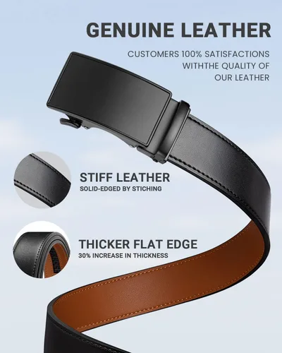 Miniatura 4 de Zitahli Men's Belt,Ratchet Belt Dress with Premium Leather,Slide Belt with Easier Adjustable Automatic Buckle
