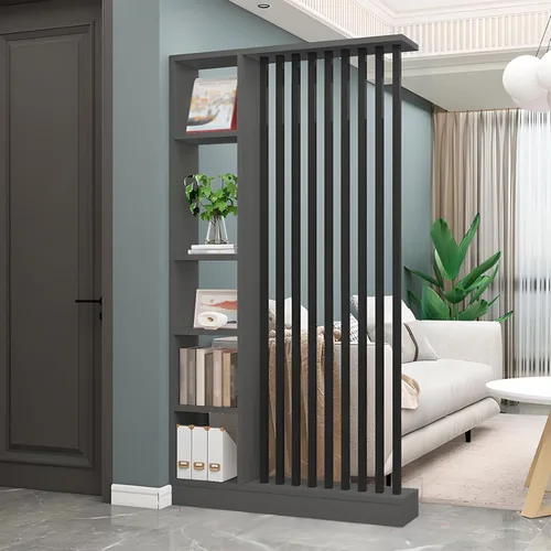 Miniatura 20 de Divisor de pared de habitación con estantes, pantalla de división de entrada de piso a techo, divisor de habitación independiente con estante