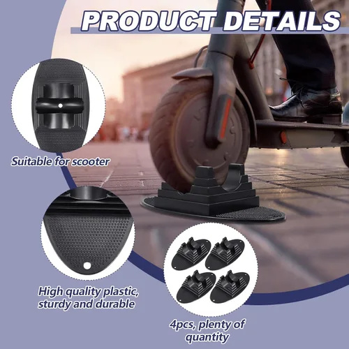 Miniatura 3 de Syhood Soporte para patineta, 4 unidades, soporte de estacionamiento, soporte para patadas, adecuado para ruedas de 3.740 in a 4.724 in, base
