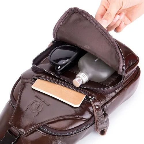 Miniatura 120 de LUKZIJAES Bolso bandolera de cuero genuino para hombre