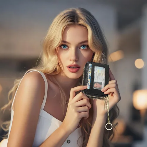Miniatura 4 de imeetu - Tarjetero RFID, Estuche para Tarjetas de Negocios de Cuero Genuino, Cartera con Bloqueo RFID para Mujeres y Hombres