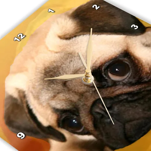Miniatura 3 de 3drose Reloj de pared Pug, 10 x 10 pulgadas