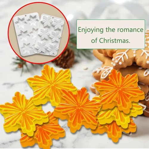 Miniatura 5 de 2 moldes de silicona para copos de nieve para chocolate, juego de moldes para hornear Acxydm Navidad, moldes de vela de Navidad, moldes de jabón
