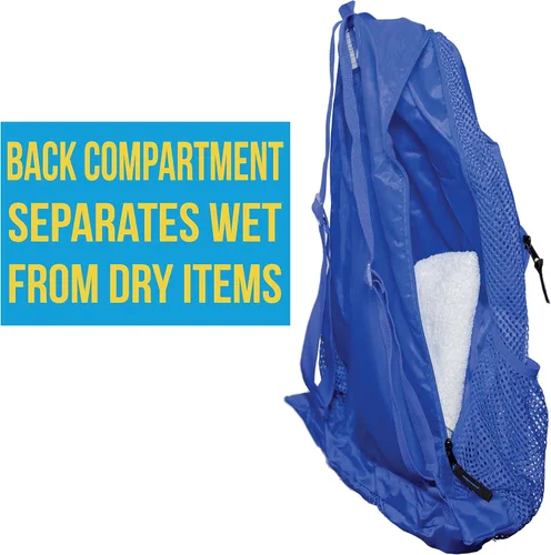 Miniatura 5 de Athletico - Bolsa de malla para piscina, con compartimentos para contenidos húmedos y secos ideal para natación, playa, campamento y más.