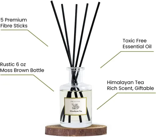 Miniatura 4 de PRISTINE Difusor de varillas de té del Himalaya/inspirado en Westin Hotel para el hogar, difusor de varillas de fragancia de bergamota fresca/té