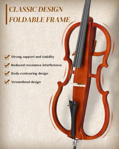 Miniatura 3 de Ktaxon 4/4 Violonchelo eléctrico de tamaño completo con scroll clásico, diapasón premium y captador sin igual, incluye bolsa acolchada de 7mm, arco