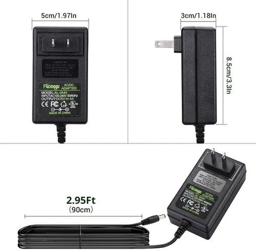 Miniatura 5 de Facmogu DC 5V 4A Convertidor de AC a DC, Fuente de alimentación de AC 100-240V a DC 5 Volt 4 Amp 20W Adaptador de corriente conmutada, Adaptador